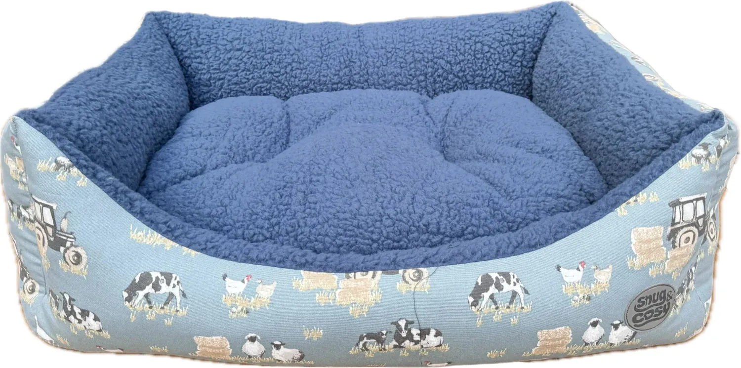 Snug & Cosy Farmyard Rectangle Dog Bed