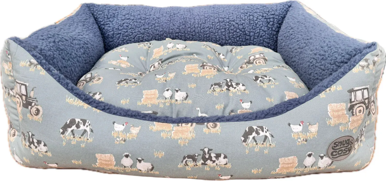 Snug & Cosy Farmyard Rectangle Dog Bed