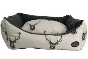 Snug & Cosy Nature Rectangular Stag Print Dog Bed 30"