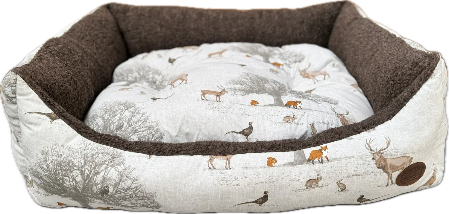 Snug & Cosy Woodland Rectangle Dog Bed