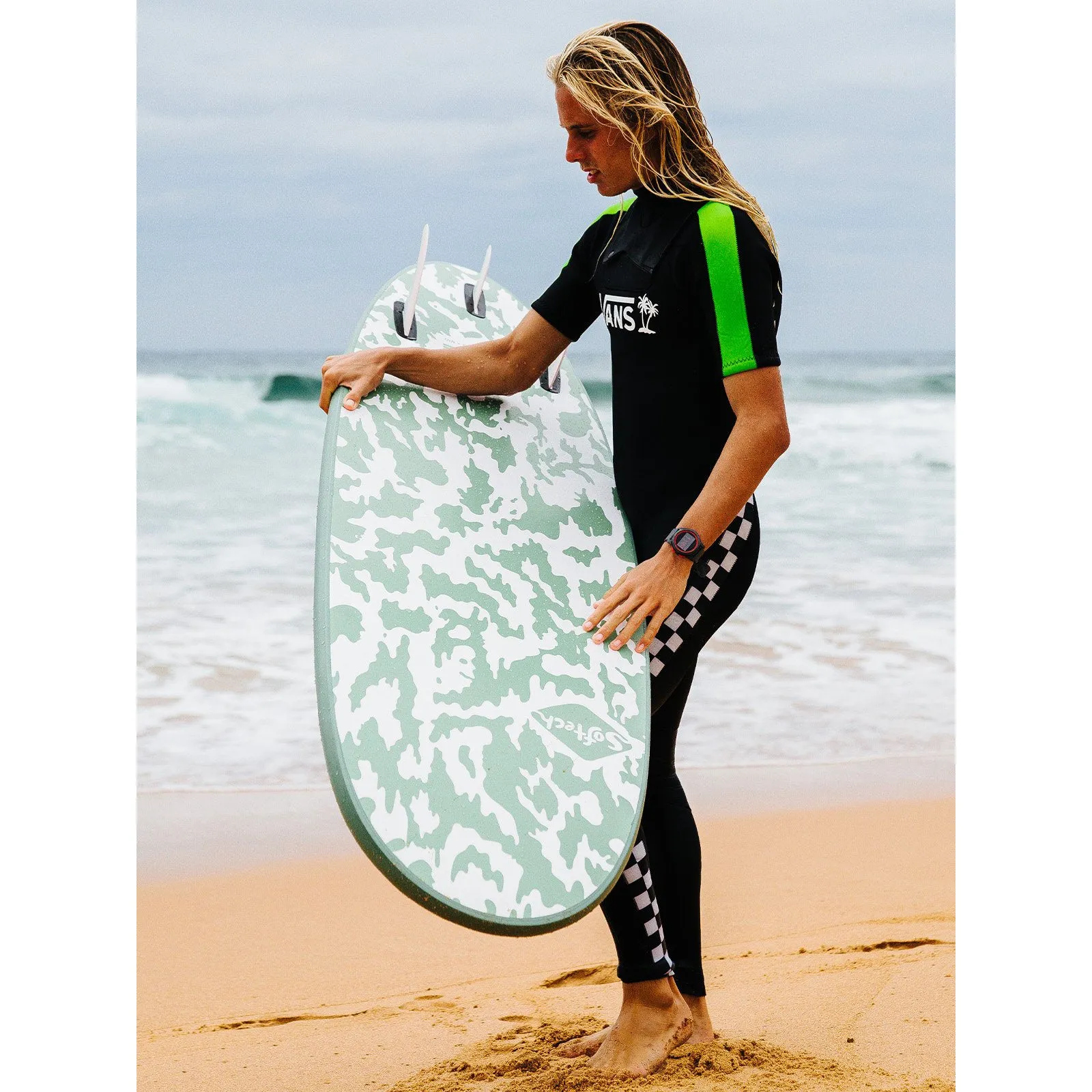 Softech Bomber 5'10 Soft Surfboard - Smoke Green/White