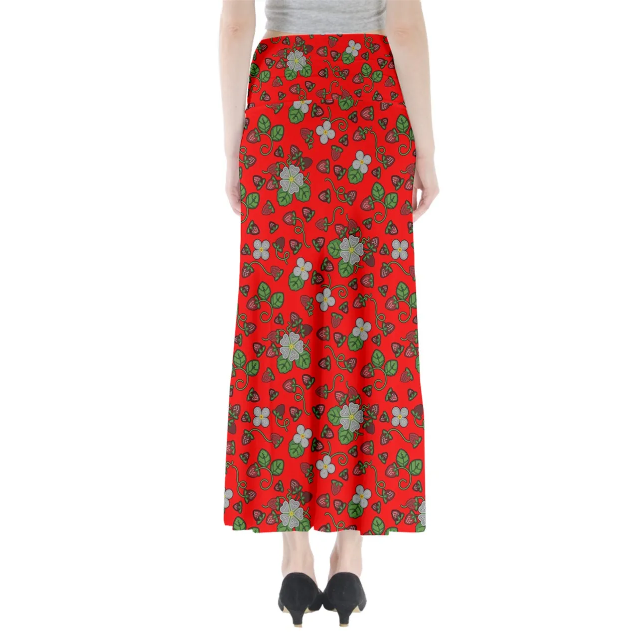 Strawberry Dreams Fire Full Length Maxi Skirt