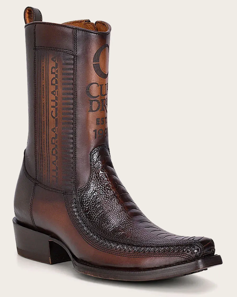 Urban brown ostrich leg boot