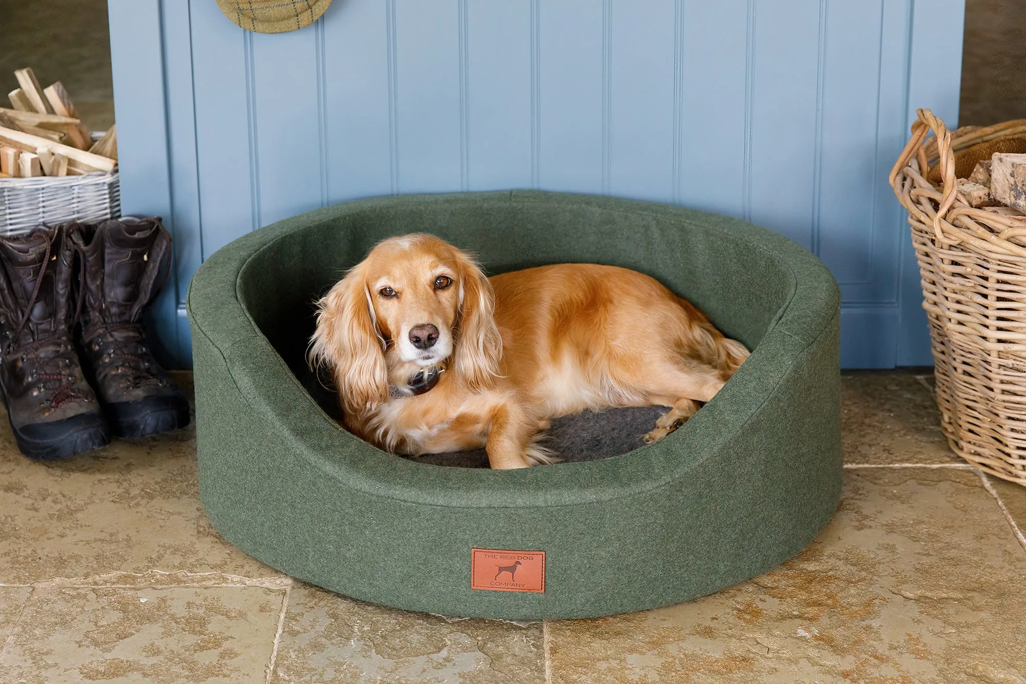 Willow Green Oval Dog Bed