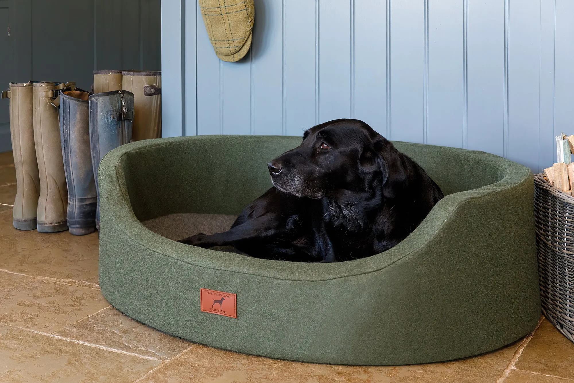 Willow Green Oval Dog Bed