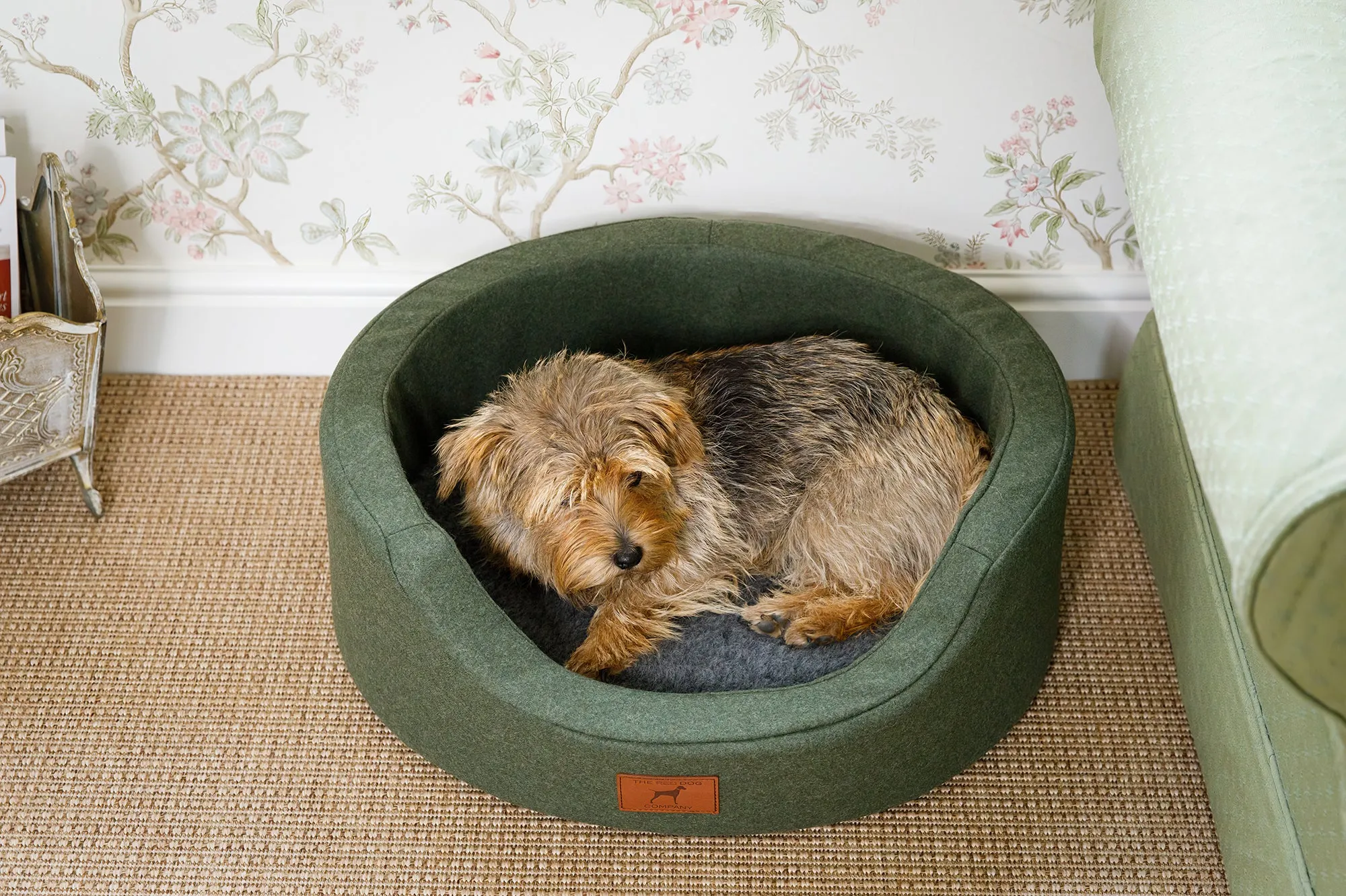 Willow Green Oval Dog Bed